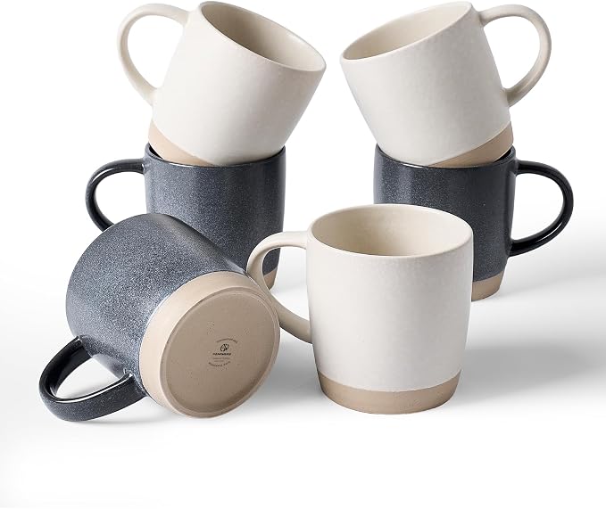 famiware Coffee Mugs Set of 6, Milkyway 13 oz Mug Set, Ceramic Cup Set by Famiware