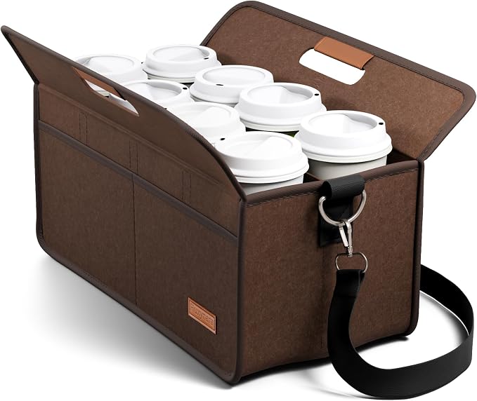 Fluxynara 8-Cup Reusable Felt Drink Carrier by FLUXYNARA