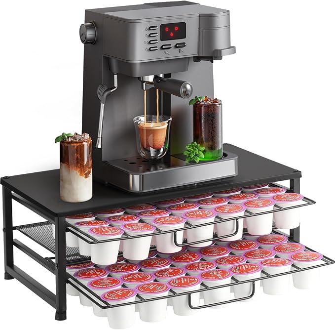 ECOLOVI K Cup Holder Organizer for 70 Pods, 2-Tier Coffee Pod Holder for K-Cup by ECOLOVI