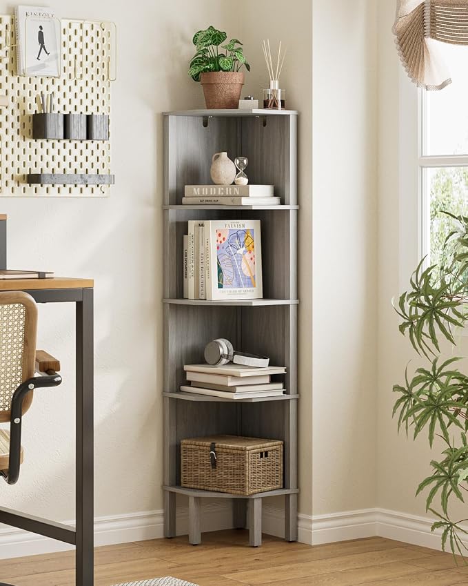 Corner Shelf, 5 Tier Corner Bookshelf, Display Corner Shelf Stand - Image 3