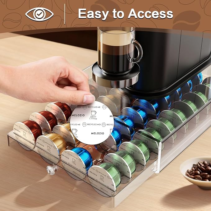 Coffee Pods Holder Acrylic Drawer Compatible - Image 4