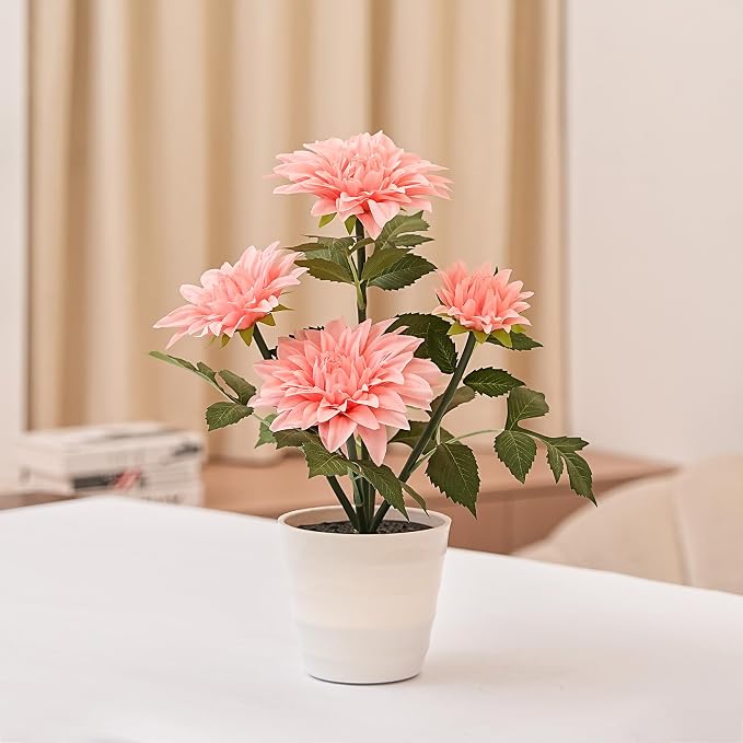 Artificial Pink Dahlia Flower Lamp Light - Image 9
