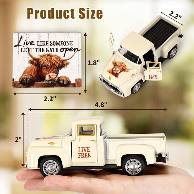 Huray Rayho Highland Cow Metal Truck Decor - - Image 3