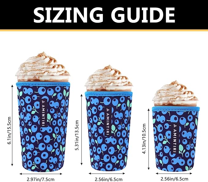 3 Pack Reusable Sleeve for Iced Coffee Cup, Coffee Neoprene Sleeve for Iced&Hot - Image 3