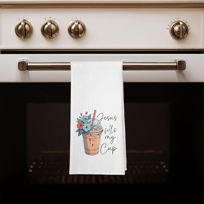 Funny Christian Coffee Kitchen Towels, Coffee Lovers Gifts Dish Tea Towels - Image 3