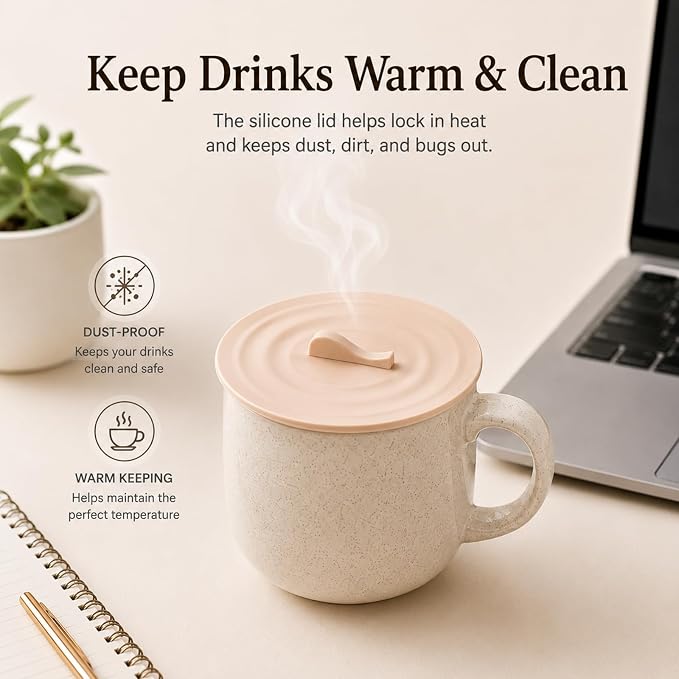 Silicone Cup Lids for Coffee Mugs, 4 Pack Reusable Silicone Mug Covers for Hot - Image 3