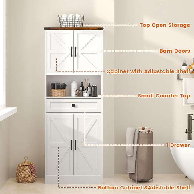 67" Tall Farmhouse Pantry Cabinet - Image 5