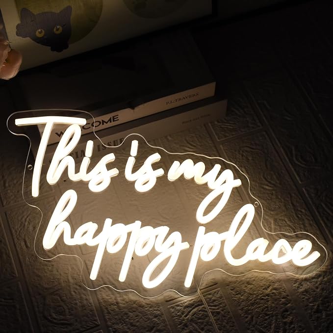This is My Happy Place Neon Sign, Warm White Neon Lights - Image 2
