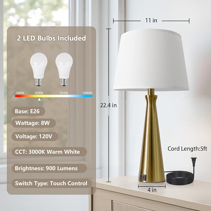 Seealle Modern Table Lamps Set of 2 - Image 6