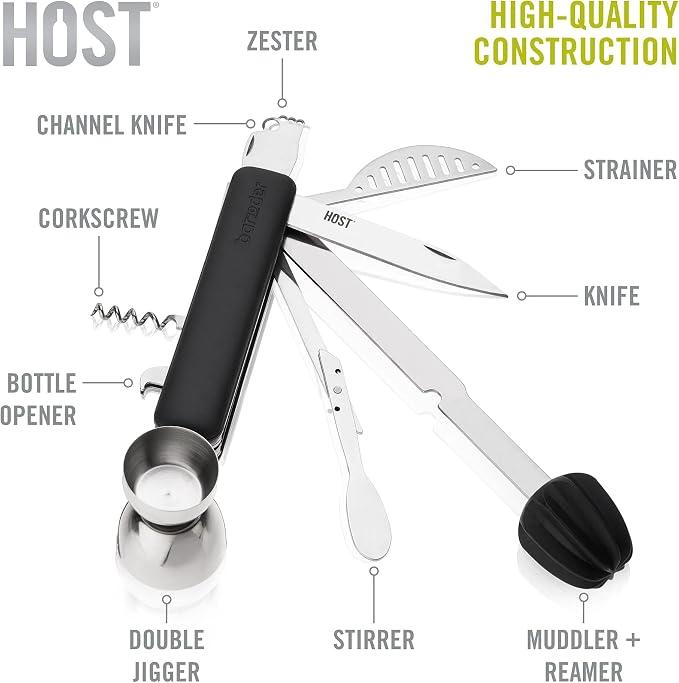 HOST All in One Bartender Multitool Set, 10 in 1 Bar Tool - Image 3
