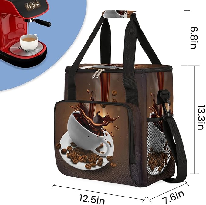 Hot Coffee Print Maker Carring Bag Coffee Travel Carrying Storage Tote Bag - Image 2