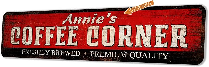 Custom Personalized Cafe Corner Coffee Station Barista Gifts Wall Decor 6x24 - Image 4