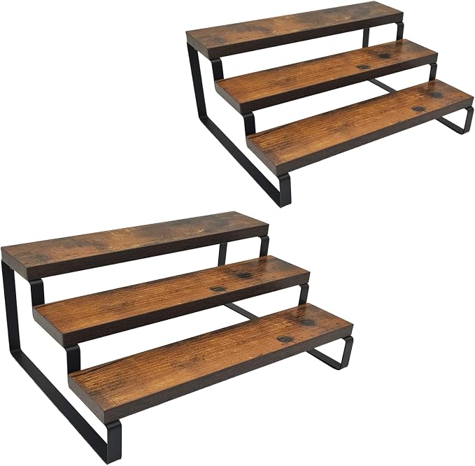 2 Pack 3 Tier Expandable Spice Rack OrganizerDisplay Riser Stand, Kitchen by VOKEEH