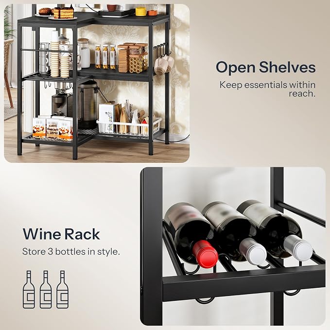 HOOBRO L-Shaped Bakers Rack - Image 8