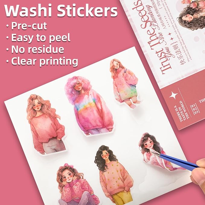 Animated Beautiful Female Themes Sticker Scrapbooking Supplies - Image 2
