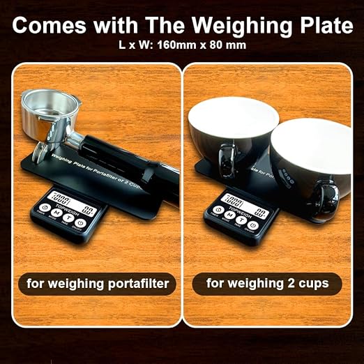 Waterproof Espresso Scale Kit, 1000g x 0.1g, Portafilter Weighing Plate - Image 4