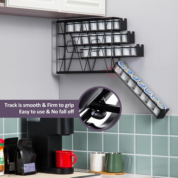 ZCDCP for K Cup Coffee Pod Holder, K Cup Holder Drawer Wall Mounted Coffee Pod - Image 6