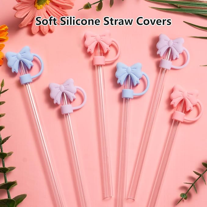6PCS Bow Straw Toppers, Cute Straws Covers - Image 6