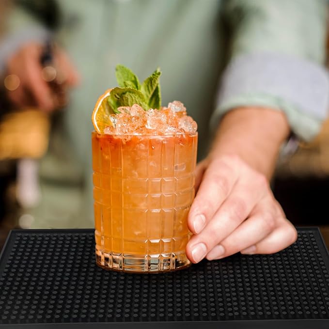 BARsics 12"x6" PVC Bar Service Mat, Non-Slip Petite Cocktail and Coffee Service - Image 4