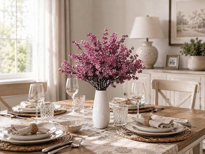 Mandy's 6 Bundles Artificial Dusty Pink Baby’s Breath Flowers | 18.5 Inch Silk - Image 5