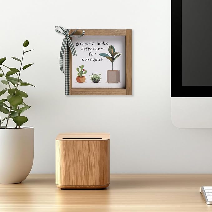6 Inch Office Desk Decor, Wooden Growth Looks Different - Image 2