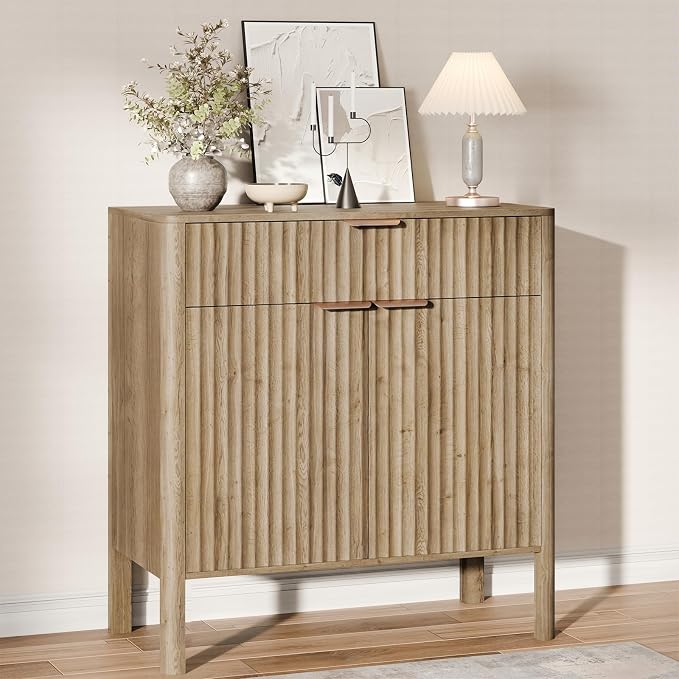 Fluted Buffet Cabinet with Storage by CozyMine