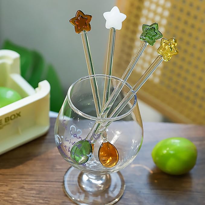 6 Pieces Coffee Glass Spoon, 6.2inch Crystal Clear Stirring Spoons Swizzle - Image 7