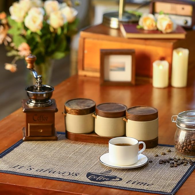Cunhill 2 Pieces Coffee Bar Mat, Coffee Bar Accessories 20 x 14 Inch Coffee Bar - Image 6