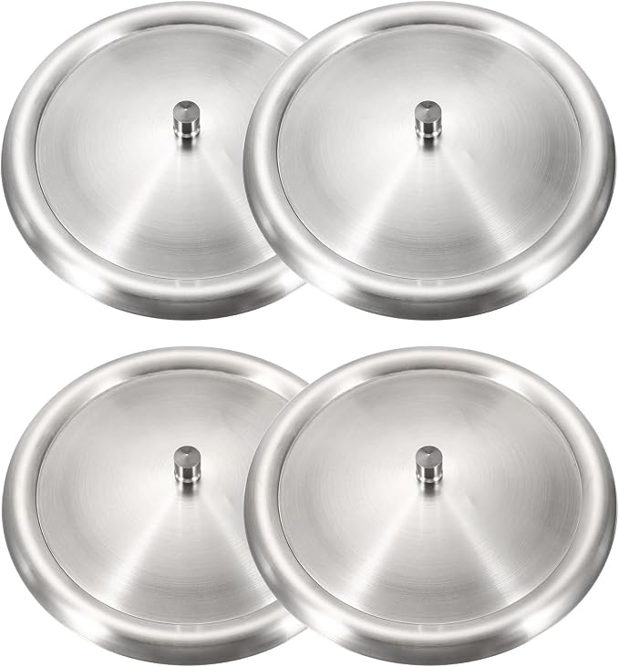 uxcell 4Pcs Stainless Steel Mug Cover, 5.5" Universal Cup Lid Dust Prevention by uxcell