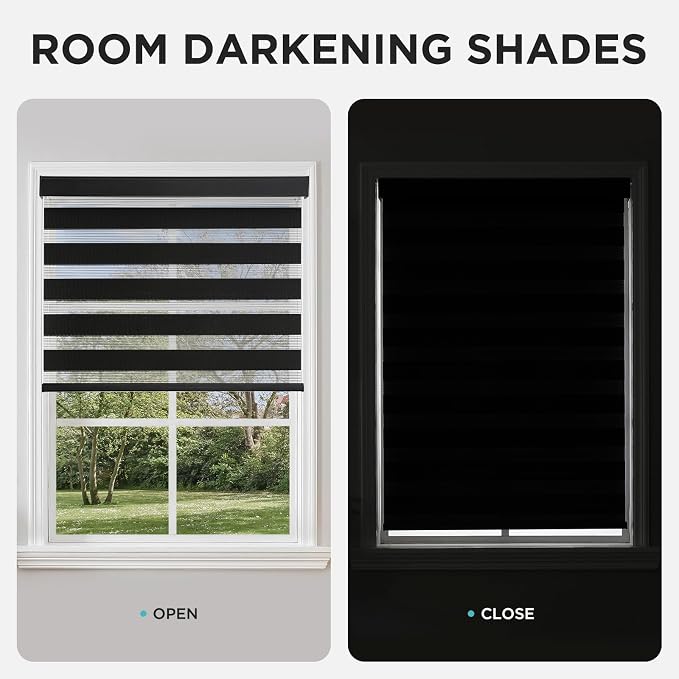 Joydeco Cordless Zebra Blinds for Windows, Dual Layer Light Control Window - Image 6