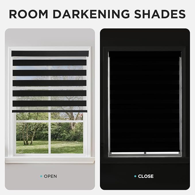 Joydeco Cordless Zebra Blinds for Windows, Dual Layer Light Control Window - Image 6