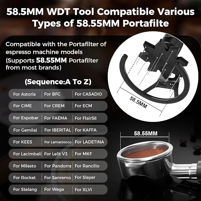 IKAPE 58MM WDT Tool, Espresso Stirrer Distribution Tool, Adjustable Needle - Image 2