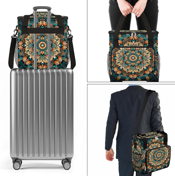 mandala flower beautiful Coffee Maker Carring Bag Travel Carrying Storage Tote - Image 7