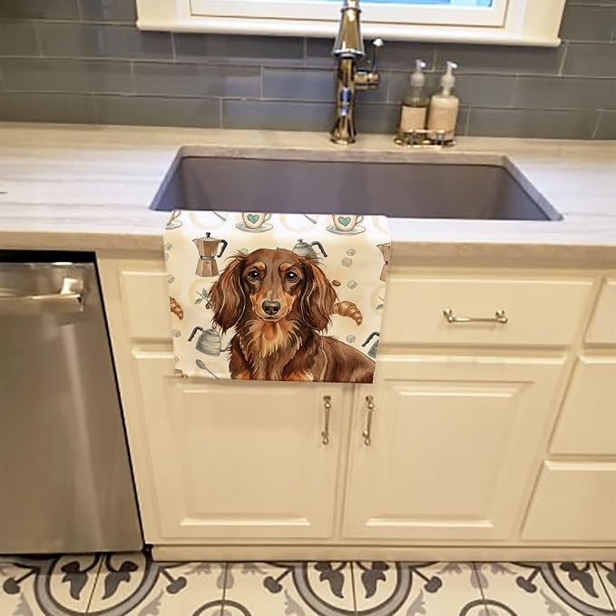 Caroline's Treasures Longhaired Chocolate and Tan Dachshund Coffee Bar Kitchen - Image 2