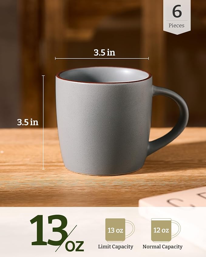 famiware Mercury Coffee Mugs 13 oz, Coffee Mugs Set of 6 - Image 4
