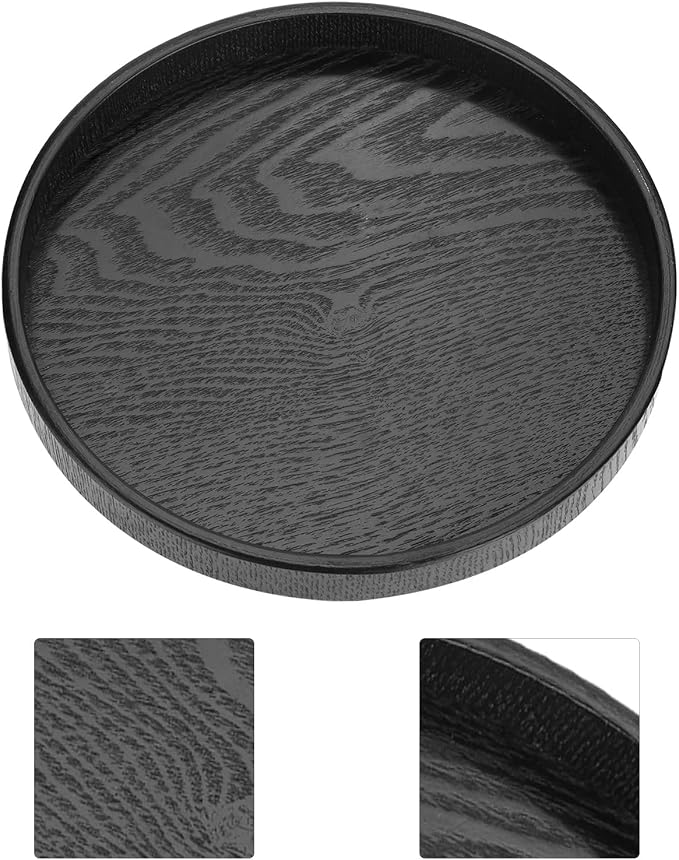 Yinhing Round Tray, Coffee Table Tray Food Meals Serving Plate Restaurant Wood - Image 7