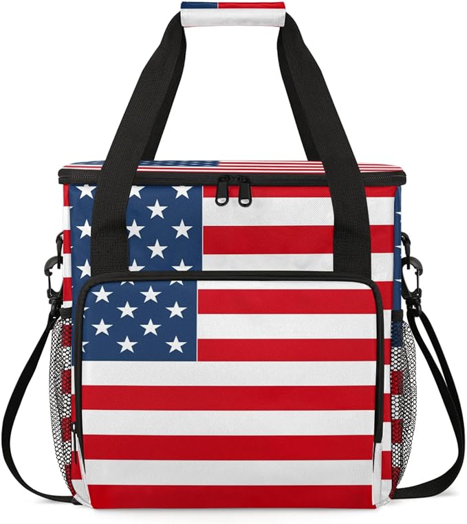 American Flag Coffee Maker Carrying Bag, Waterproof Insulated Leakproof Cooler by Home
