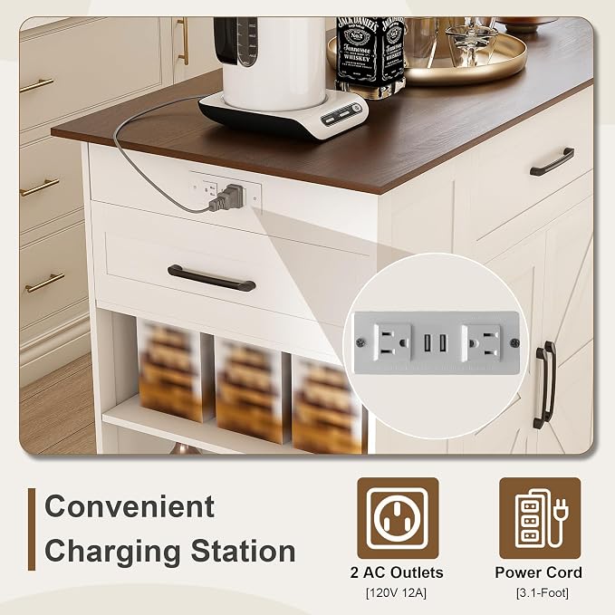 46" Kitchen Island on Wheels - Image 5