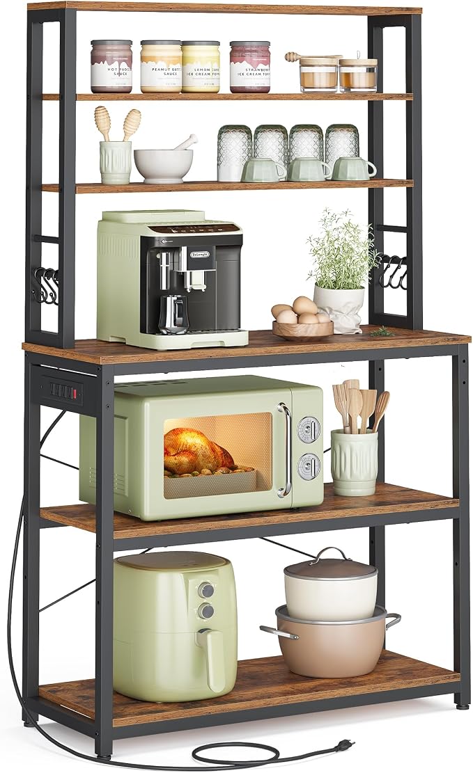 VASAGLE Bakers Rack with Power Outlet, 31.5 Inches Coffee Bar by Unknown