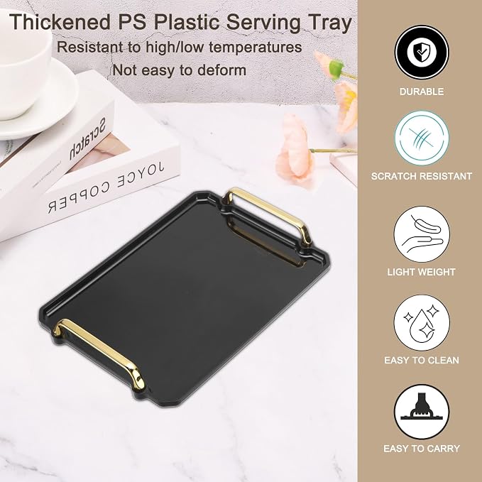 PATIKIL 12 x 8.6 Inches Plastic Serving Tray - Image 3