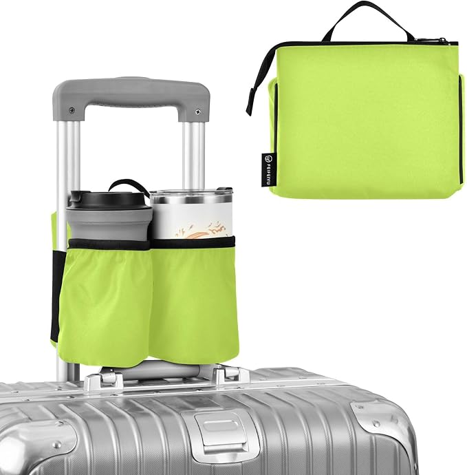 DOMIKING Neon Yellow Travel Luggage Cup Holder by DOMIKING