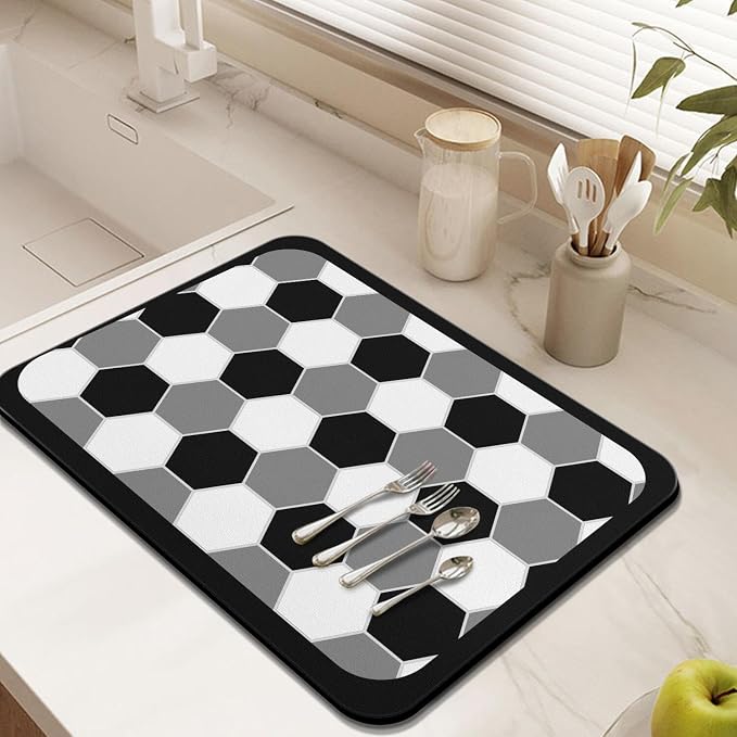 Coffee Mat - Lattice Absorbent Drying Mat - Waterproof Kitchen Protector - Bar - Image 3