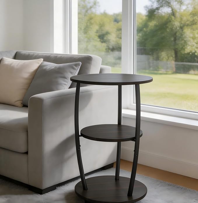 MWOOD Small Round Side Table, 3-Tier End Table - Image 3