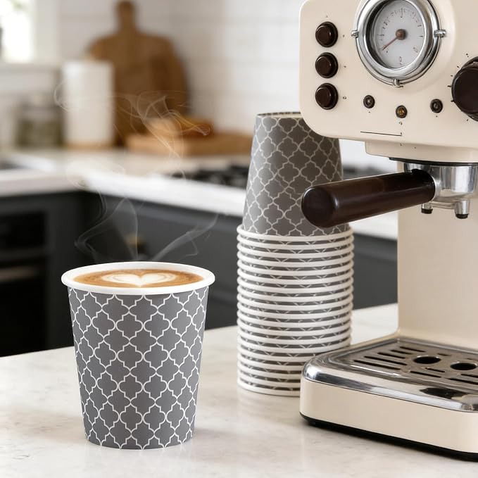 Lamosi Paper Cups 8 oz 500 Pack, Disposable Paper Coffee Cups, Hot Cup - Image 6