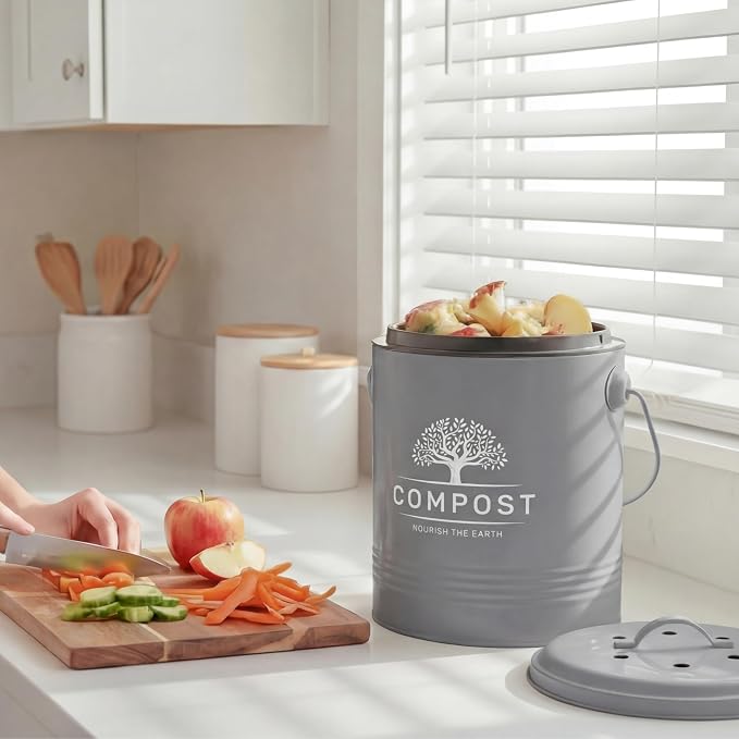 Perfnique Kitchen Compost Bin, 1.3 Gallon Countertop Compost Bin - Image 5