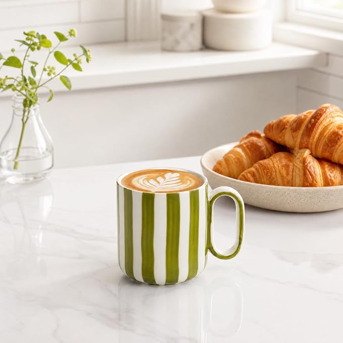 Ceramic Coffee Mugs Set of 4, 8.5 oz Small Stoneware Coffee Cups - Image 5