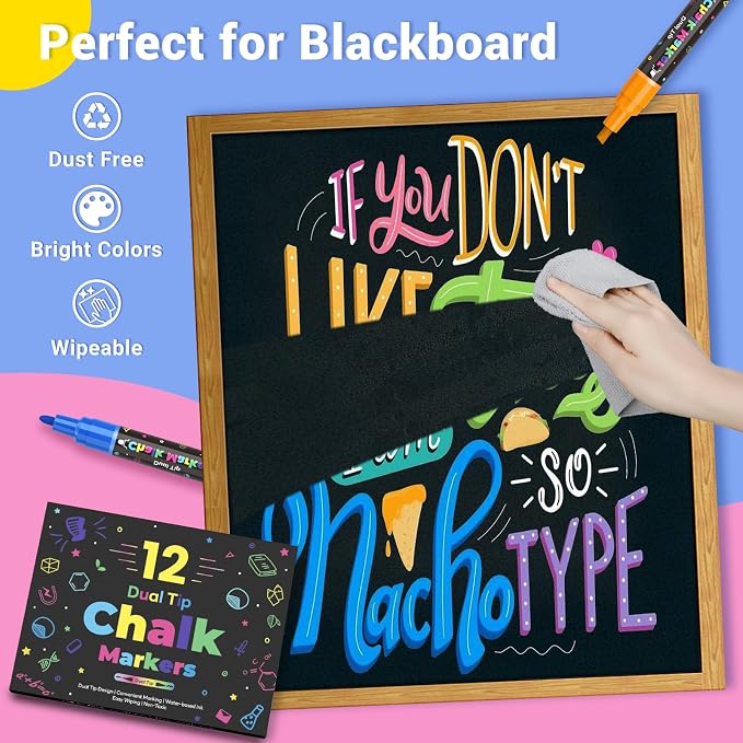 12 Dual Tip Liquid Chalk Markers - Image 4
