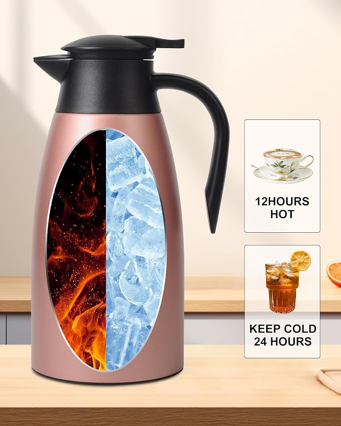 70 oz Thermal Coffee Carafe for keeping hot, Updated Carafe for hot liquid - Image 7