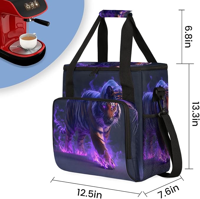 Cool Tiger Coffee Maker Carring Bag, Large Insulated Storage Organizer Case - Image 2