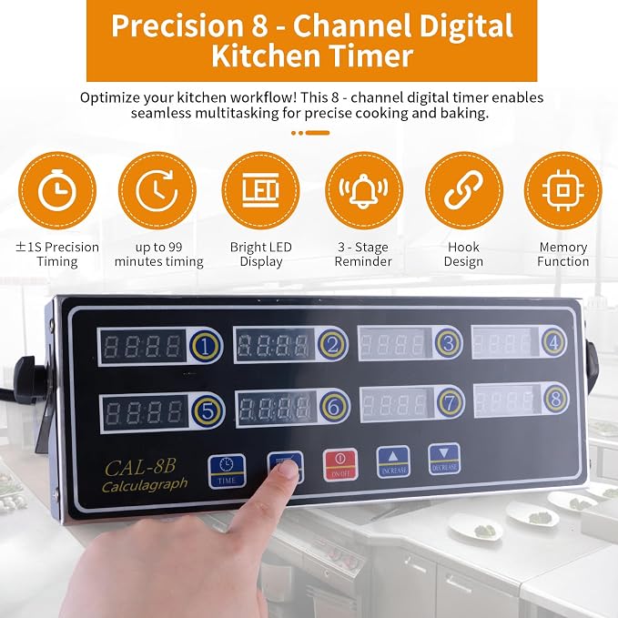 8-Channel Digital Kitchen Timer - Image 4